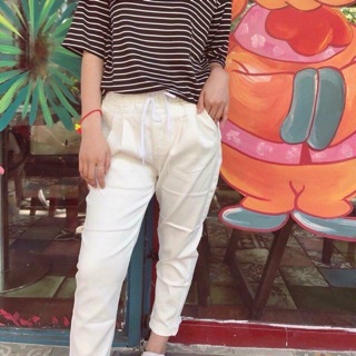 Quần lưng thun lỡ kaki mềm