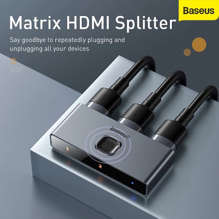 Bộ Chia Tín Hiệu Kỹ Thuật Số 4K HDMI 2 Chiều Baseus Matrix HDMI Splitter (2in1 Or 1in2) Cho Máy Tính, TV, Máy Chiếu...