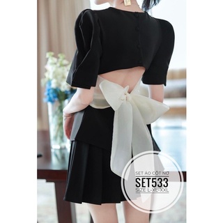 Bigsize Set áo cột nơ SET533
