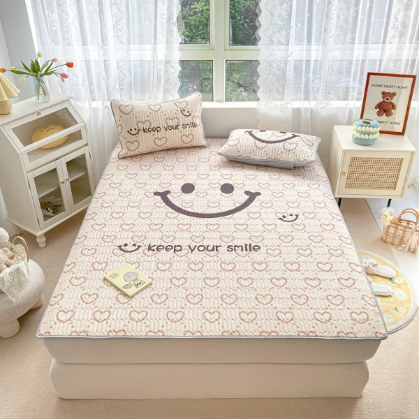 SÉT CHIẾU CAO SU NON ĐIỀU HÒA MÁT LẠNH HỌA TIẾT NÂU CHỦ ĐẠO