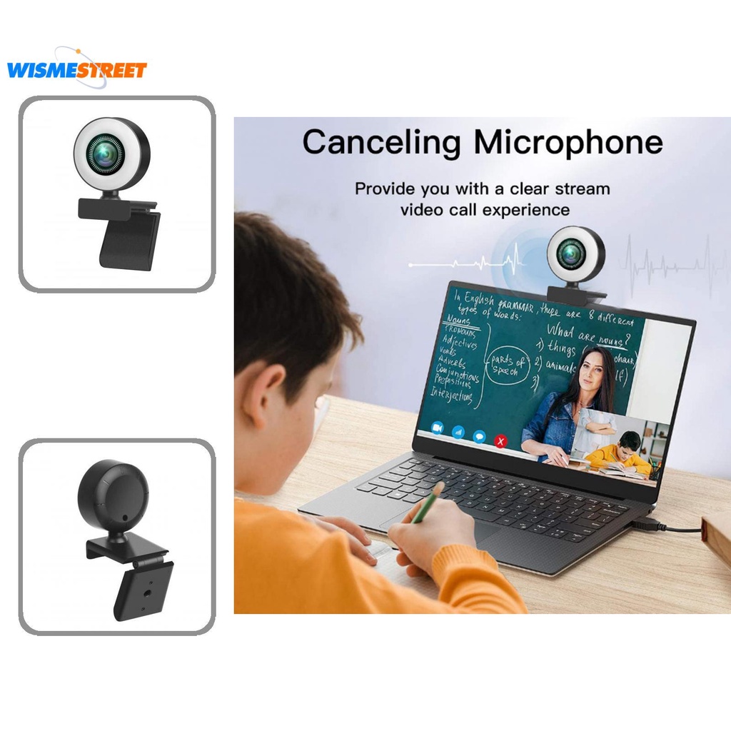 Webcam góc rộng 1080P/2K USB cho máy tính