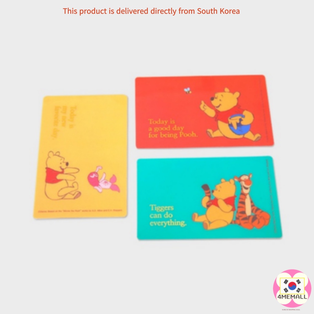 DISNEY DAISO Bộ 3 Thẻ Dán Trang Trí Sổ Nhật Ký Hình Gấu Pooh Winnie Dễ Thương