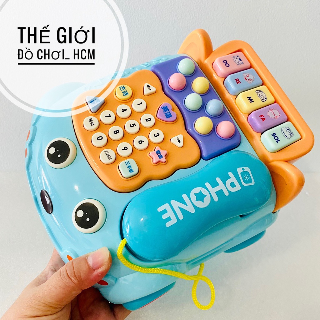 [HOT-CHẤT LƯỢNG] Đồ chơi điện thoại bàn có đèn nhạc, có bánh xe siêu to  dành cho bé trai bé gái thích mô hình xe ô tô