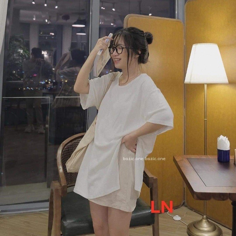 Áo xẻ tà cộc tay cotton DV6