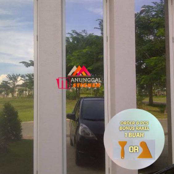 Sticker Dán Cửa Sổ Kính Một Chiều Code-713 Màu Đen / Bạc