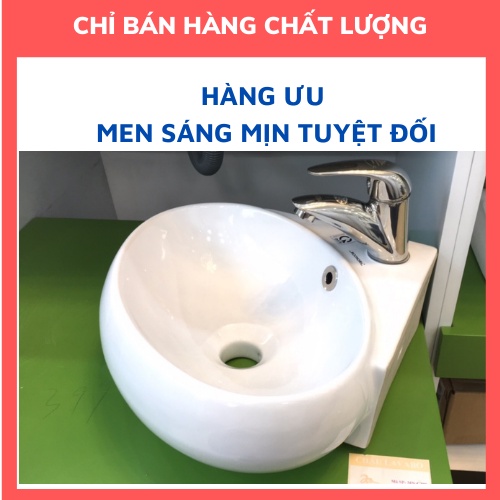 Chậu sứ lavabo góc nhỏ treo tường hàng ưu men sáng mịn tuyệt đối