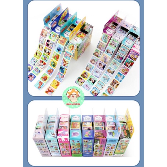 Miếng Dán Sticker / Stickers Nhũ Hoạt Hình kèm lời khen cho bé siêu đẹp