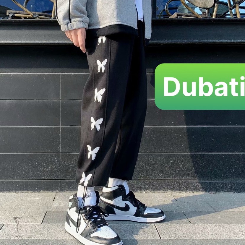 QUẦN JOGGER THỂ THAO NAM NỮ ỐNG BO HỌA TIẾT BƯỚM CAO CẤP- DUBATI FASHION