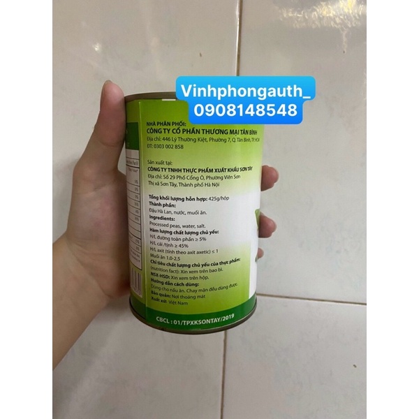 ĐẬU HÀ LAN ĐÓNG LON 425G