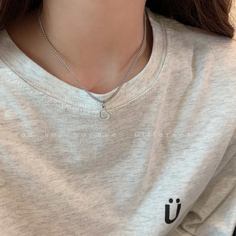 Set 2 Vòng cổ mặt hình trái tim đen phong cách Mosaic thời trang sàn điệu cho nữ