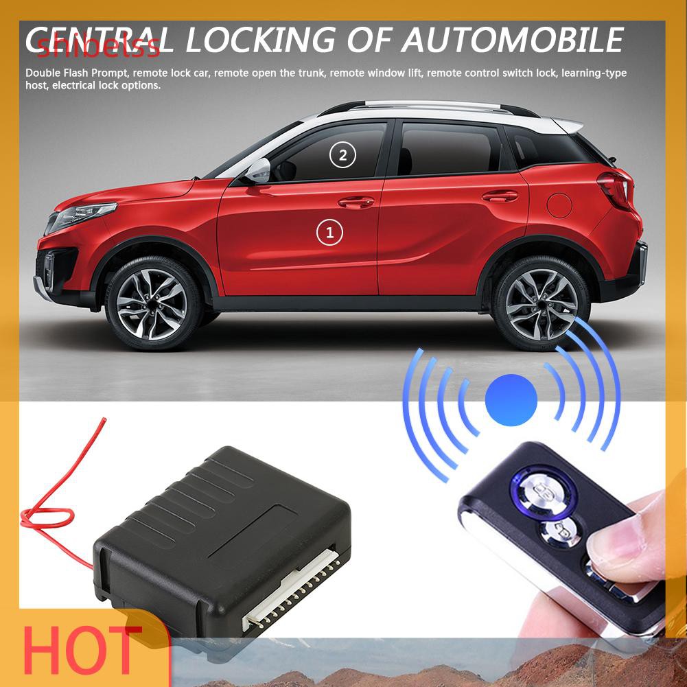 （ʚshibelss）Car Remote Central Door Lock Kit Auto Keyless Entry Alarm System 410/T219