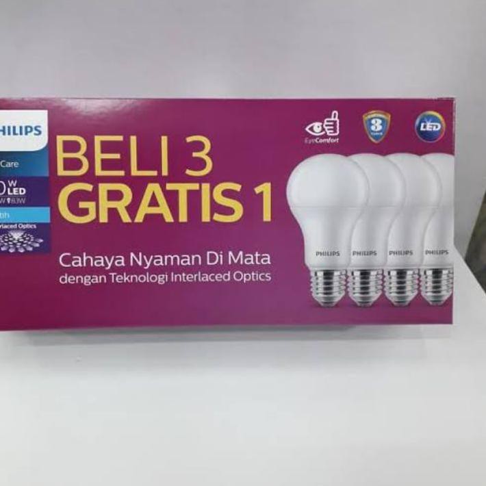 (giảm Giá) 1 Bộ 4 Bóng Đèn Led Mã 655 Philips Mycare 10w