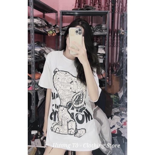 Áo Phông From Rộng In Hình Chú Chó Hàng Loại Đẹp