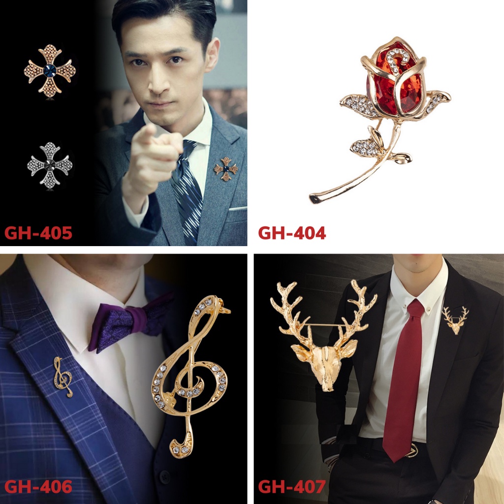 Bộ ghim Cài áo Vest Nam Brooch Pin Thời trang nhiều mẫu lựa chọn, Cài áo comple cao cấp