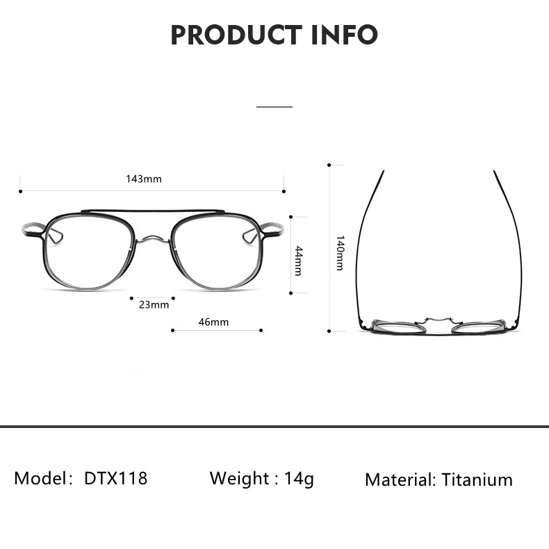 Kính Mắt D.i.t.a Bằng Titan Siêu Nhẹ Phong Cách Phi Công Cổ Điển Cho Nam DTX118