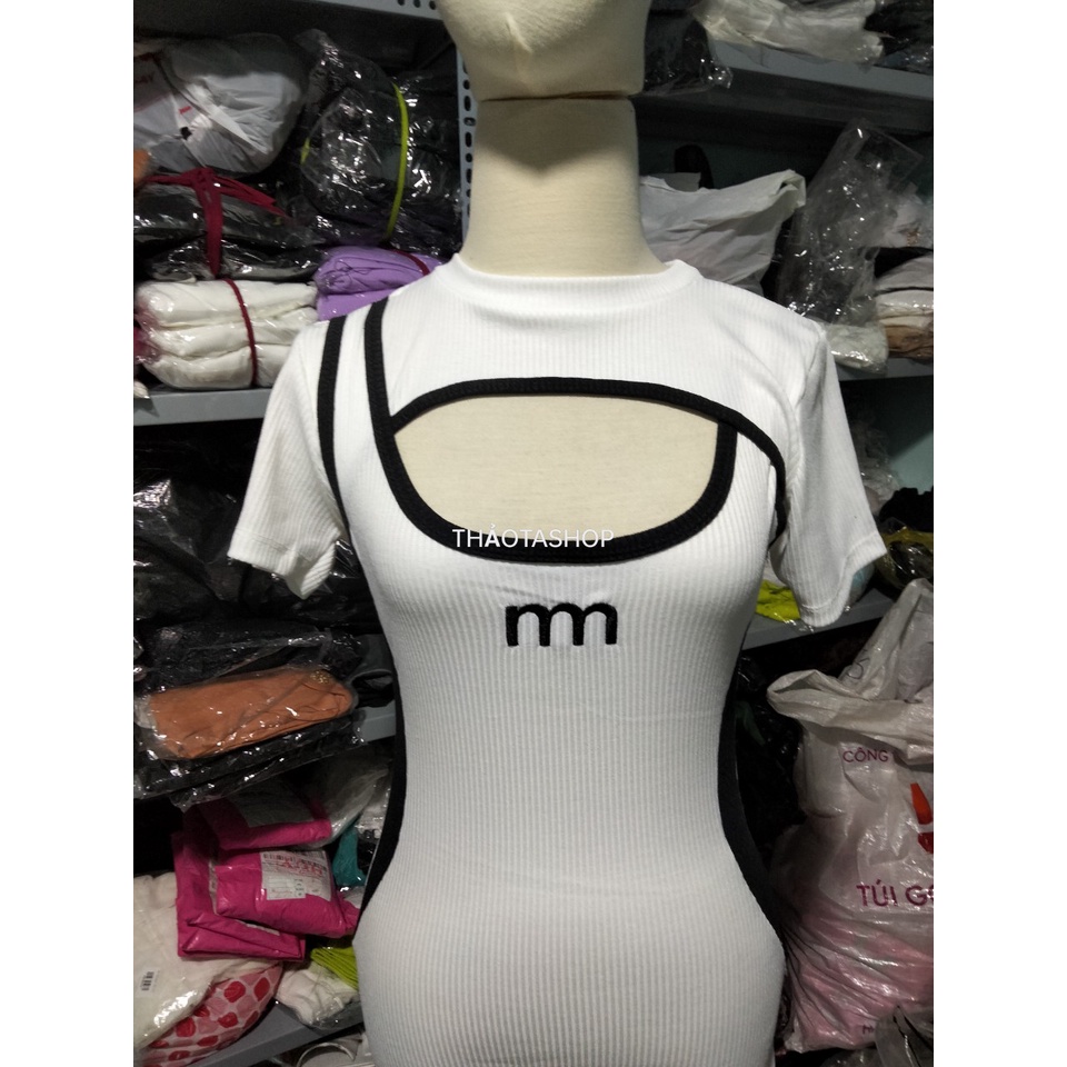 Đầm ôm body khoét ngực Siu Hót chấ thun Gân dày dặn co giãn 4 chiều hàng y hình kèm ảnh thật chính chủ