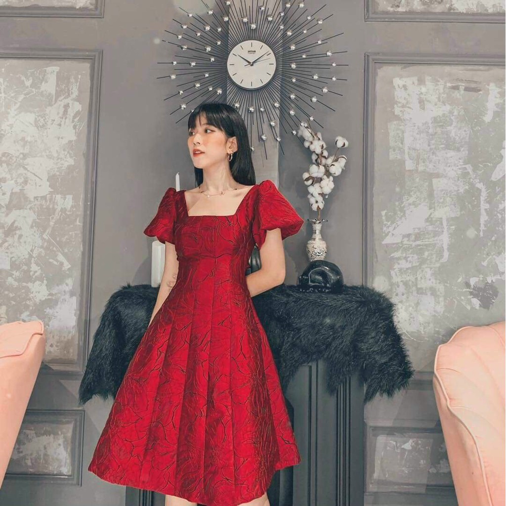 Đầm dự tiệc gấm dáng xòe cao cấp - Cara Dress | BigBuy360 - bigbuy360.vn