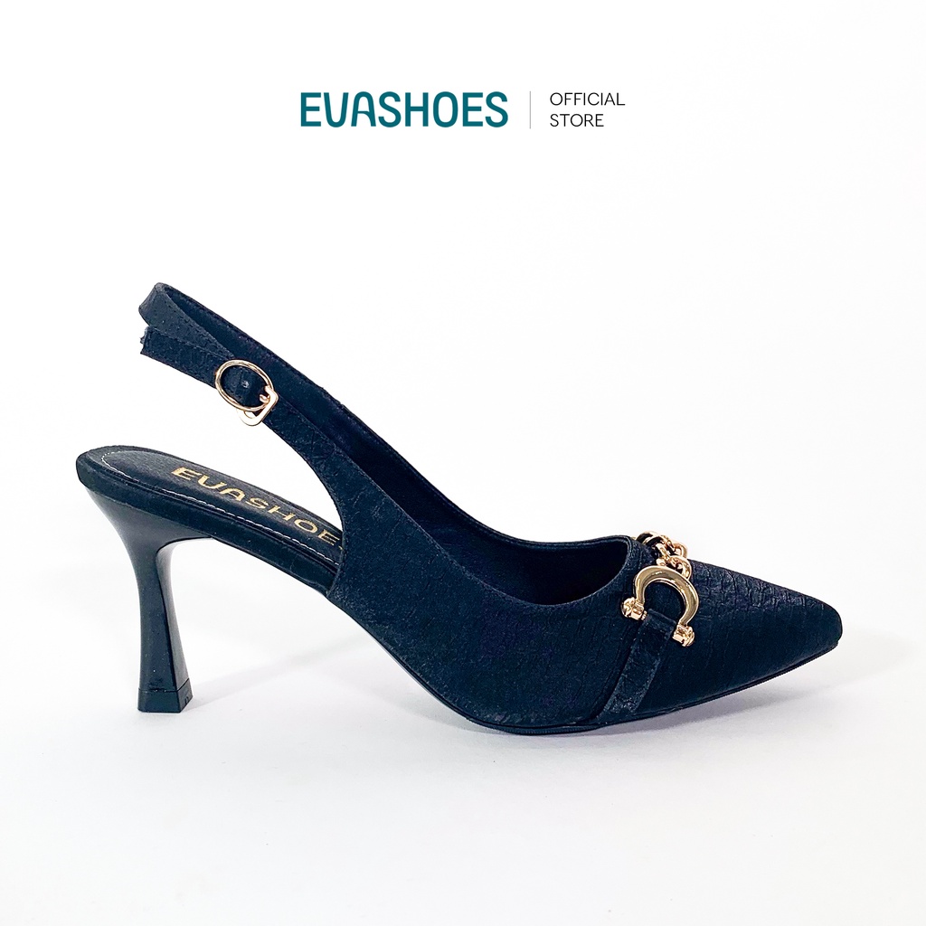Giày Sandal Cao Gót 6 Phân Hở Gót Mũi Nhọn Phối nơ EVASHOES - EVA8836