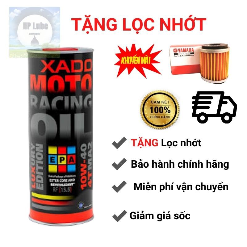[TẶNG LỌC NHỚT] Nhớt XADO Racing 10W40 Cho Xe Số, Côn Tay, PKL