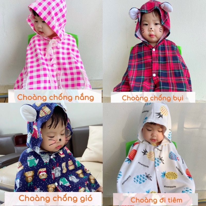 Áo Choàng Tránh Nắng Tránh Gió Cho Bé Trai - Bé Gái 👉CHẤT COTTON MỀM MÁT👈