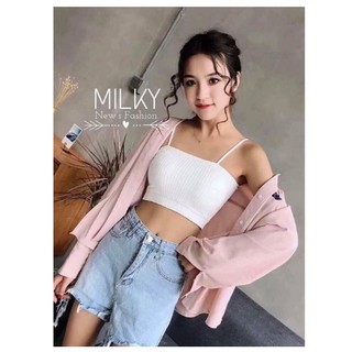 Áo croptop 2 dây gân Hot Hit