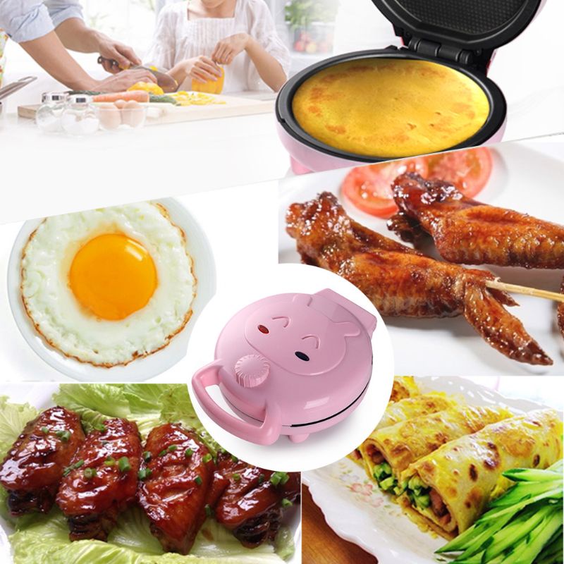 Máy Nướng Bánh Waffle Tự Động 220V Phích Cắm UK Kiểu Hoạt Hình