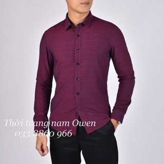 OWEN - Áo Sơ mi dài tay Owen Slimfit màu đỏ đô 80830