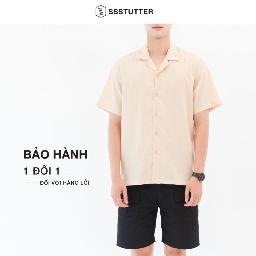 Áo sơ mi nam ngắn tay thiết kế cổ cuba SSSTUTTER vải Linen 5 màu Cuba Shirt