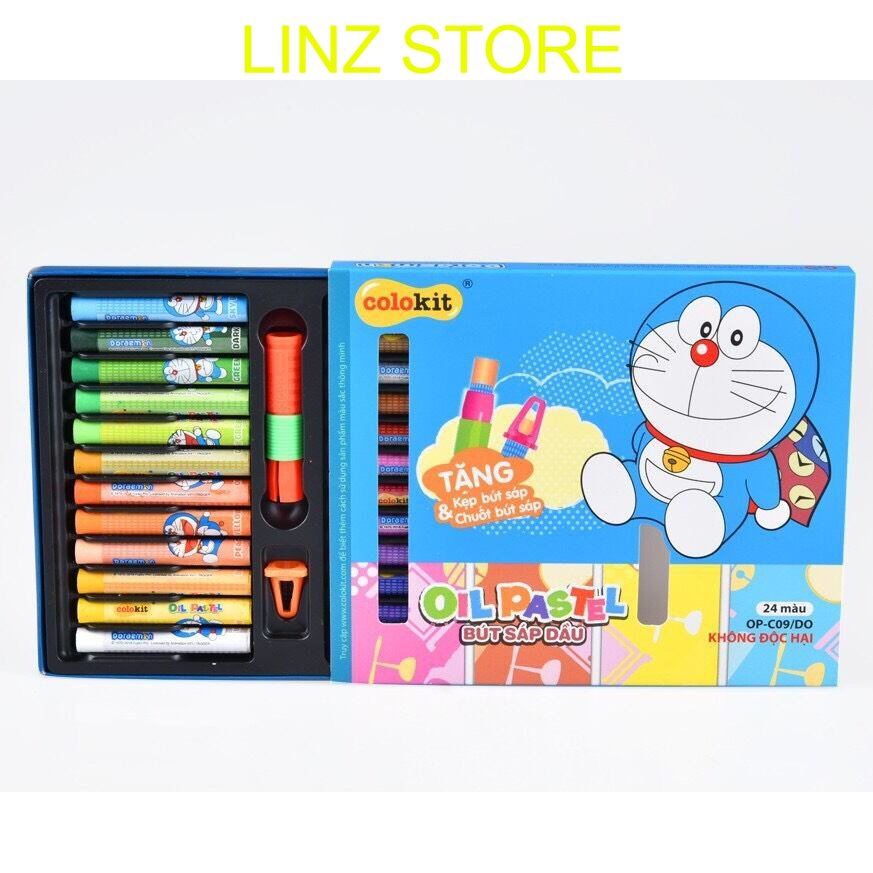 24 màu Bút sáp dầu Colorkit - không độc hại - OP-C09/DO.  Linzstore89
