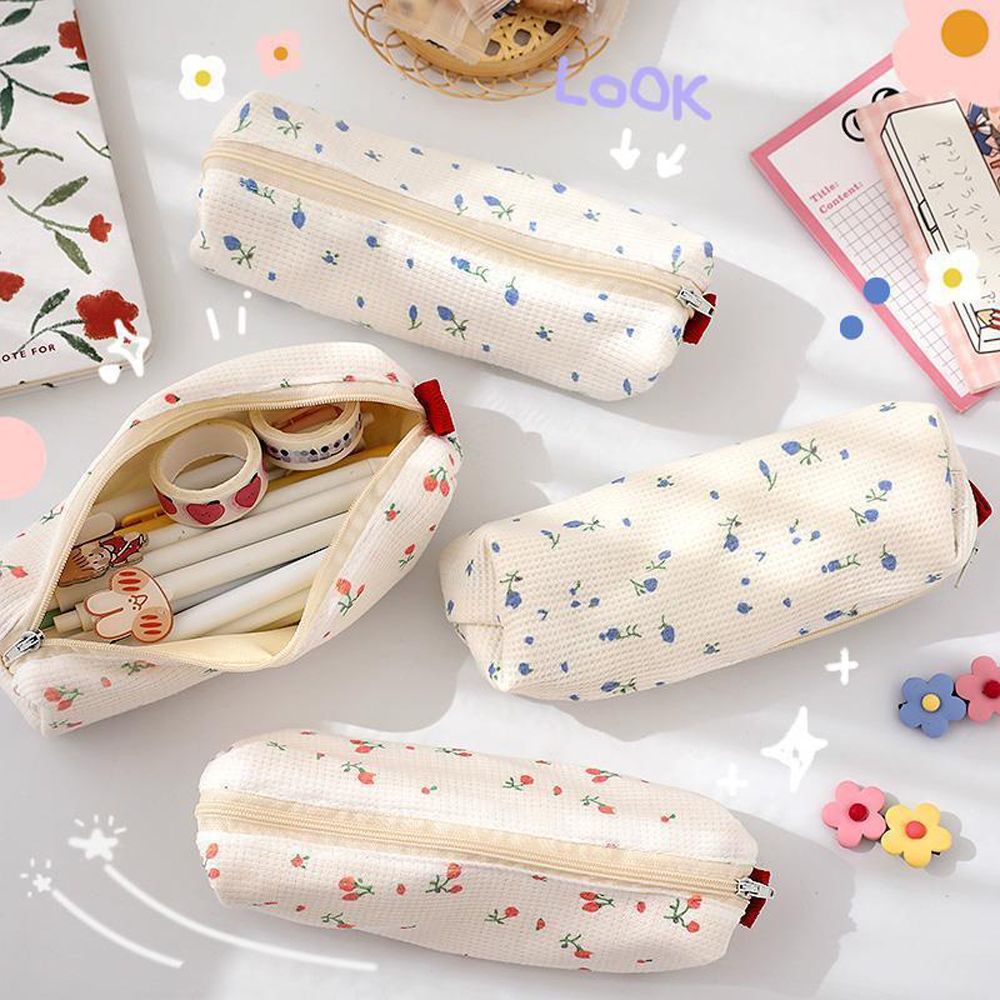 Túi Đựng Bút / Đồ Trang Điểm In Hoa Nhỏ Dễ Thương Nhiều Màu Tùy Chọn Cho Nữ