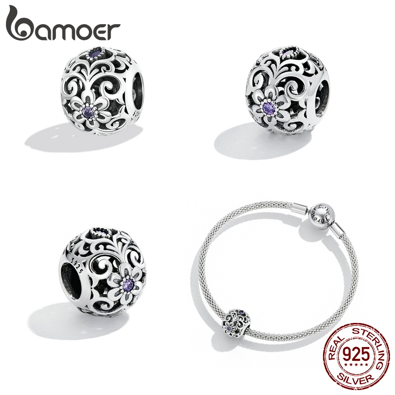 Hạt xỏ lỗ BAMOER SCC21803 925 dùng cho tự làm vòng tay