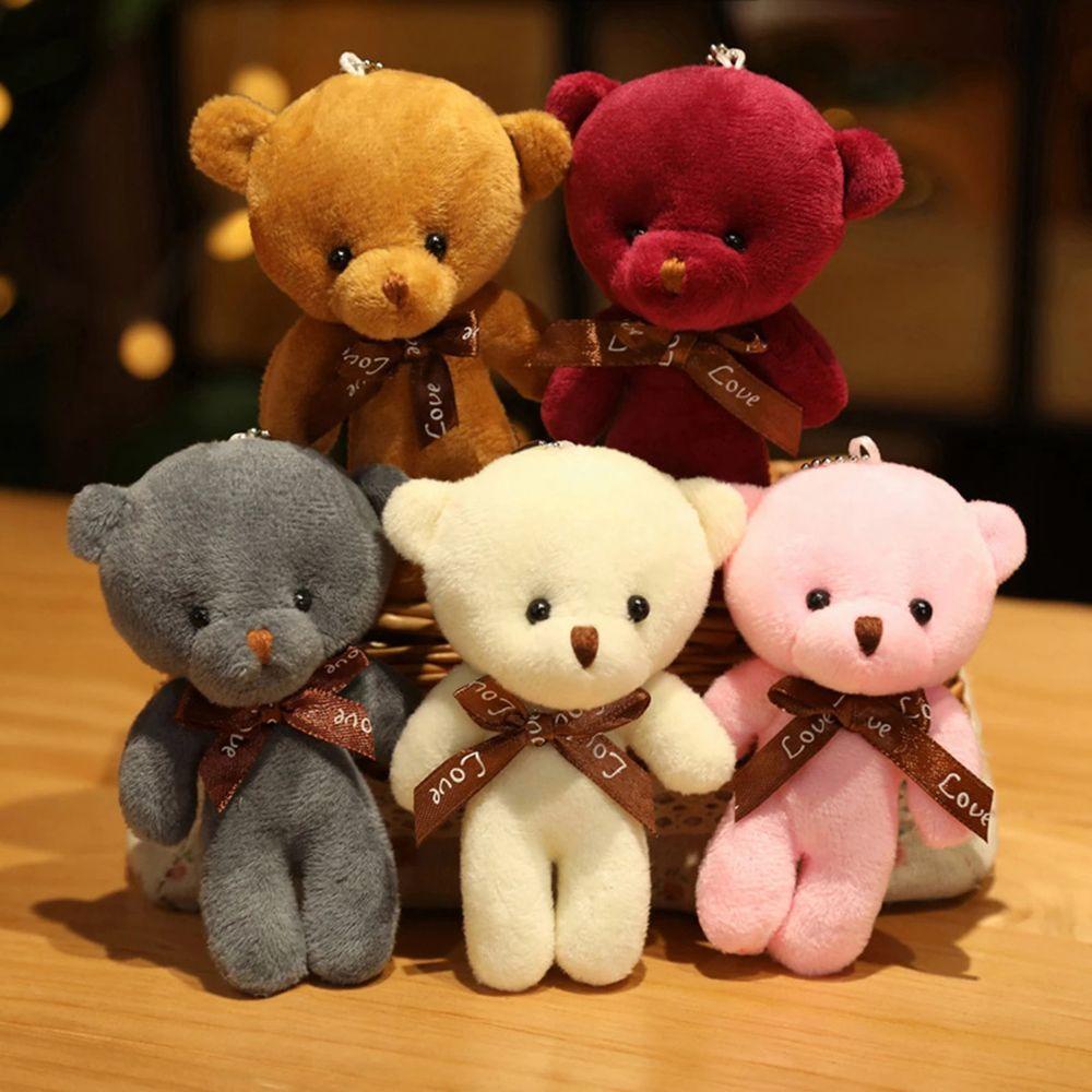 Móc Khóa Hình Gấu Teddy Nhồi Bông Mini 12cm Dễ Thương