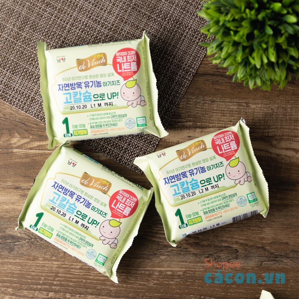 PHÔ MAI TÁCH MUỐI HỮU CƠ ORGANIC HÀN QUỐC - Cho bé từ 6m Nguyên Túi và Tách Lẻ 3 Miếng