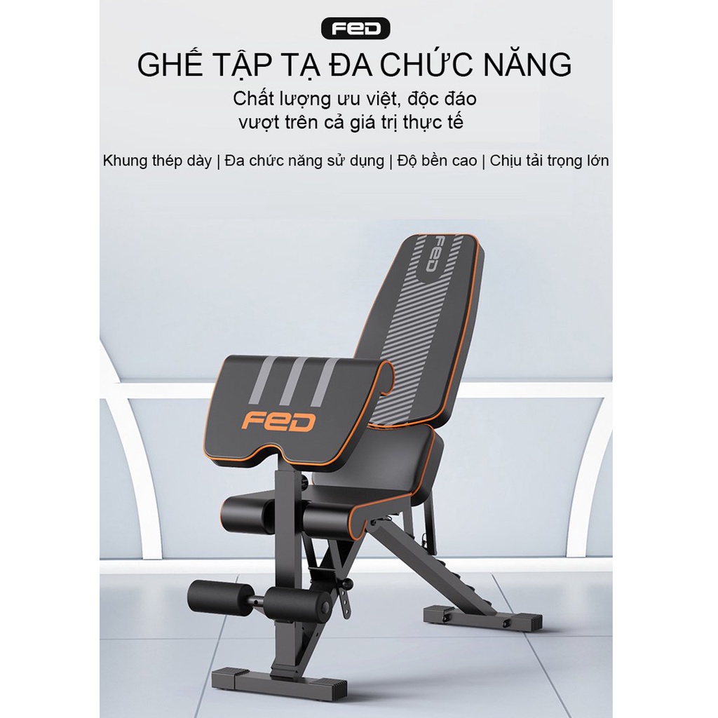 Ghế Tập Tạ Đa Năng Điều Chỉnh FED-002 Nhập Khẩu Cao Cấp Chịu Lực 300kg