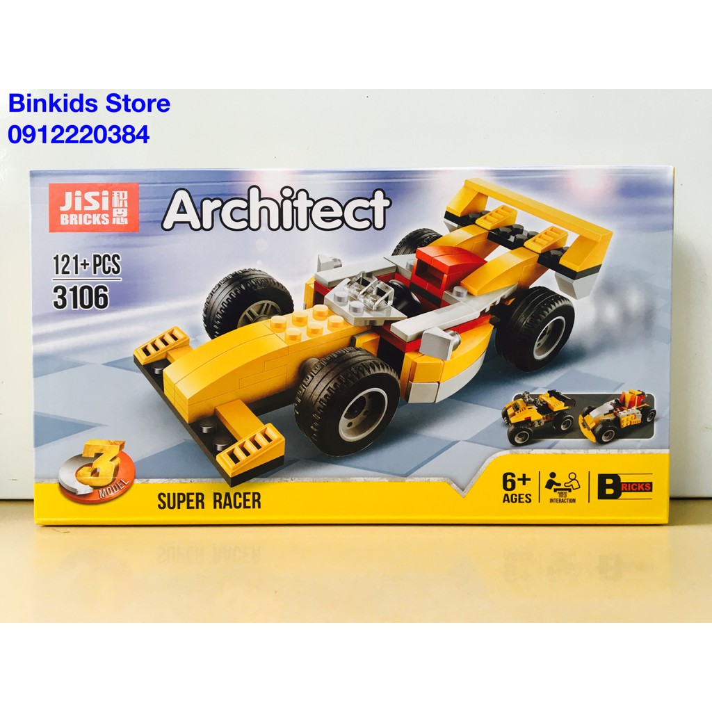 Bộ Lego Decool 3106 Architect 121 chi tiết Xếp Hình Xe Đua