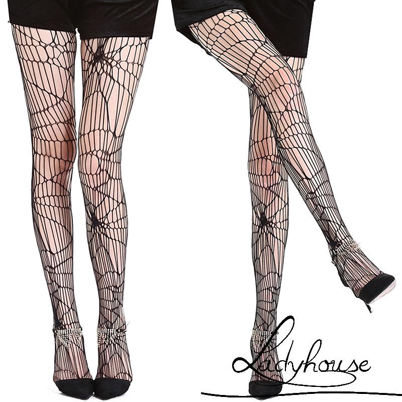 Ldd-quần Tất Nữ Cạp Cao In Hình Mạng Nhện Một Kích Cỡ