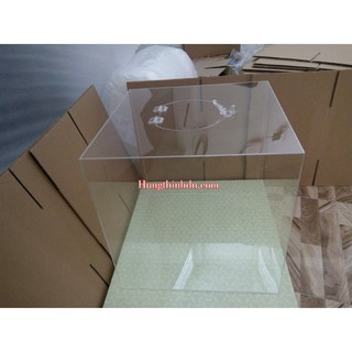 Thùng phiếu mica , thùng bốc thăm mica kích thước 20 x 20 x 20 cm