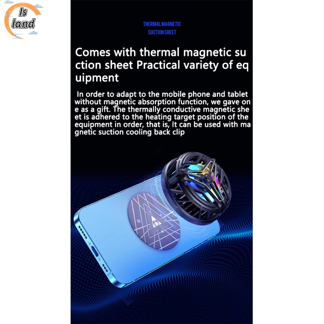 Quạt Làm Mát Gt18 Có Đèn Rgb Tích Hợp Nam Châm Làm Mát Điện Thoại Tiện Dụng