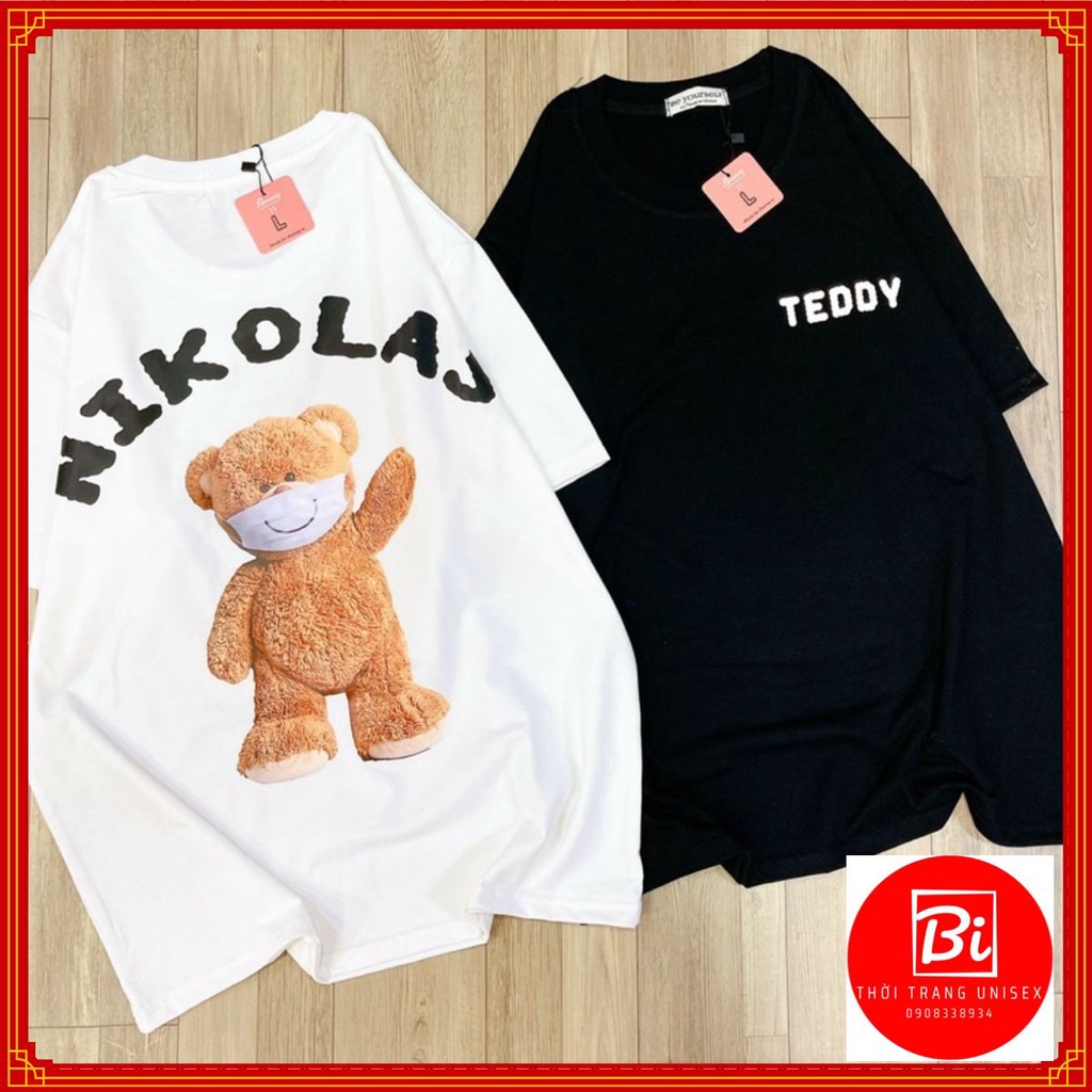 AT04_Áo Thun Nữ Dáng Rộng Unisex TEDDY NIKOLAS Be Yourself Chính Hãng_Chất Cotton Xuất Dày Dặn Mềm Mịn Mát Không Xù Lông