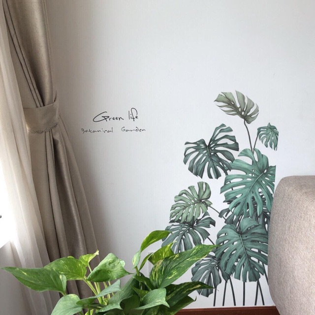 Decal dán tường lá cọ Hàn quốc