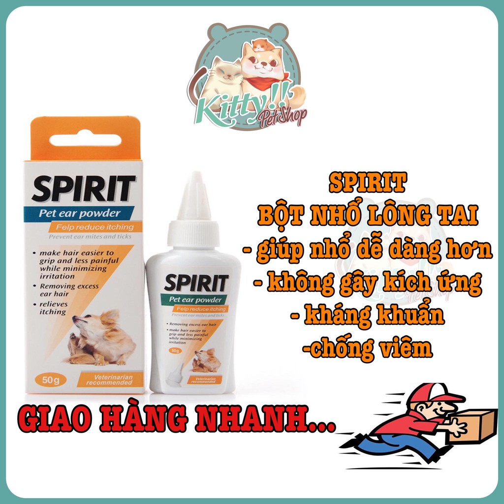 Spirit - Bột nhổ lông tai chó mèo, vệ sinh tai cho chó mèo - Kitty Pet Shop BMT