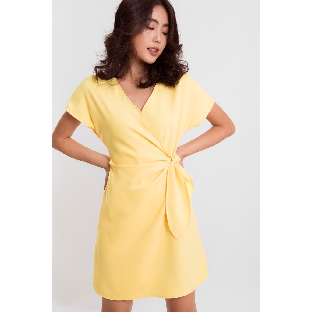 ĐẦM CỔ V THẮT NƠ EO EDINI