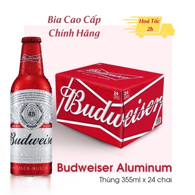 GIAO HOẢ TỐC HN BIA BUDWEISER ALUMINIUM 355ml x 24 Chai | Chính Hãng