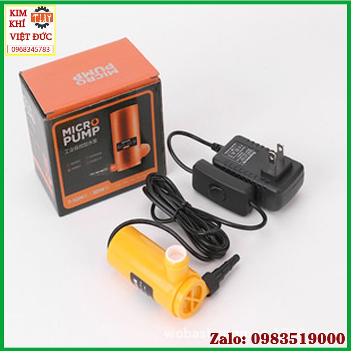 Bơm Nước chìm Mini 12V Bơm nước cắt rãnh tường, tạo bọt bể cá độ phụt xa 10M