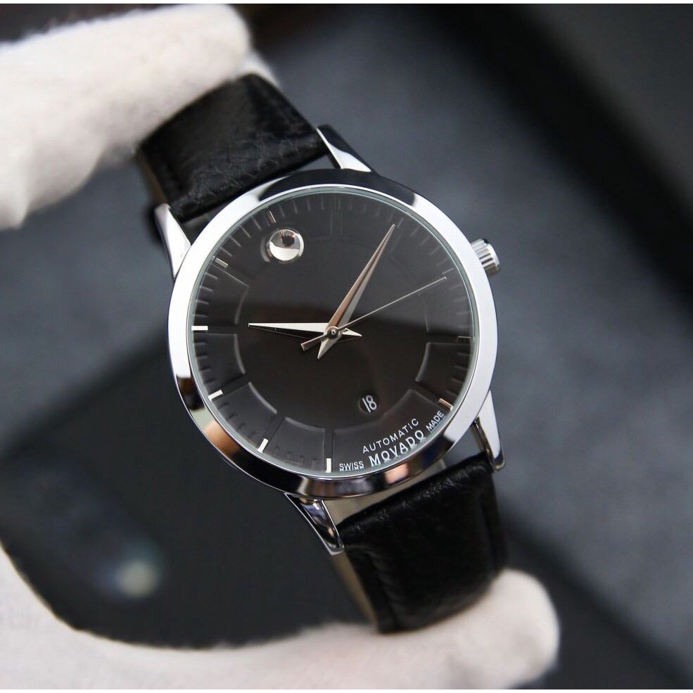 Đồng hồ nam Movado dây da cao cấp - Bảo hành 12 tháng