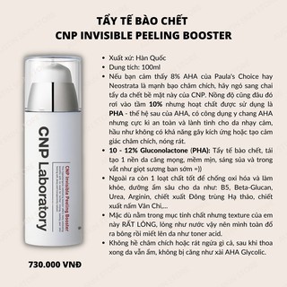 Tinh chất tẩy tế bào chết cnp laboratory invisible peeling booster 100ml
