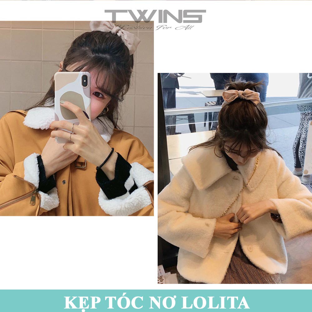 Kẹp tóc nơ Lolita SK106 sang trọng, dễ thương, xinh đẹp phong cách tiểu thư Hàn Quốc làm phụ kiện tóc cho nữ