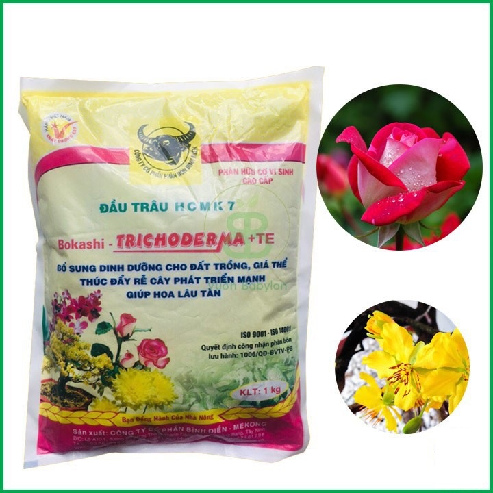 Phân hữu cơ vi sinh cao cấp Đầu Trâu HCMK7 Trichoderma + TE 1Kg