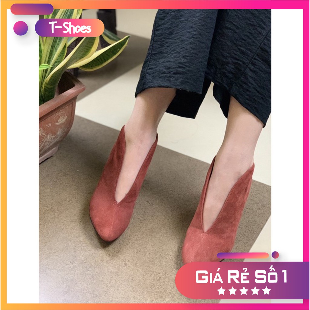 Boot nữ, giày nữ cao cổ, cao gót, da lộn  siêu êm, siêu ôm, màu đẹp