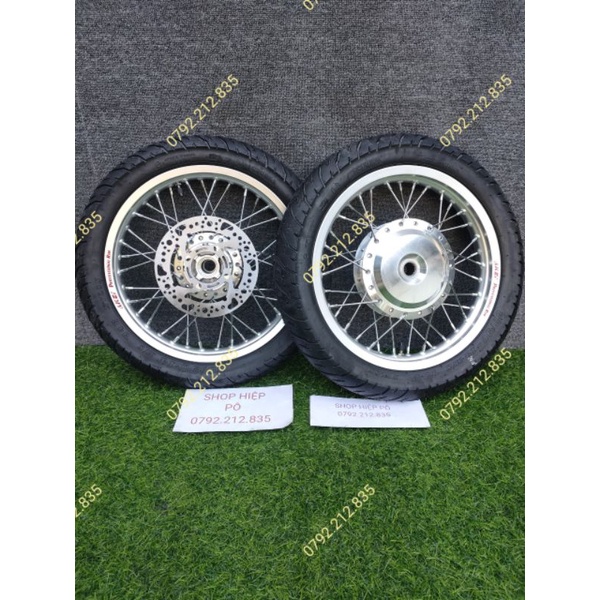 BÁNH CĂM VARIO VISION MIO LUVIAS CLICK AIRBLADE NIỀNG NHÔM AKEI 14" VỎ CASUMINA KÈM ĐĨA TRƯỚC ĐÙM MẠ CROM ĐÃ RÚT CĂM SẴN